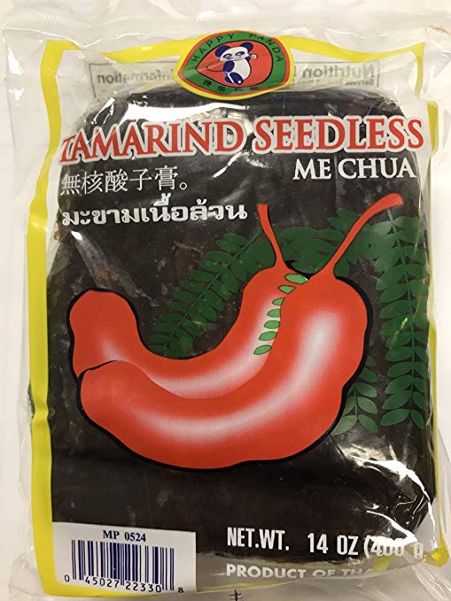 Tamarind pulp in a plastic bag on the table for using with Jeow Bong.