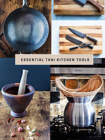 Thai kitchen tools collages.