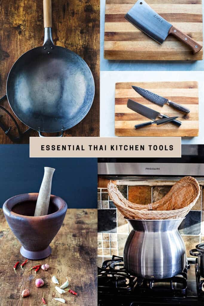 Thai kitchen tools collages.