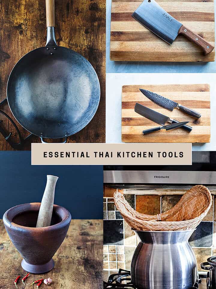 Thai kitchen tools collages.