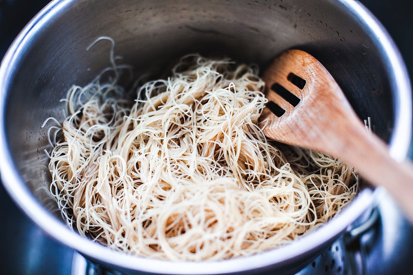 thai rice noodles in a bowl