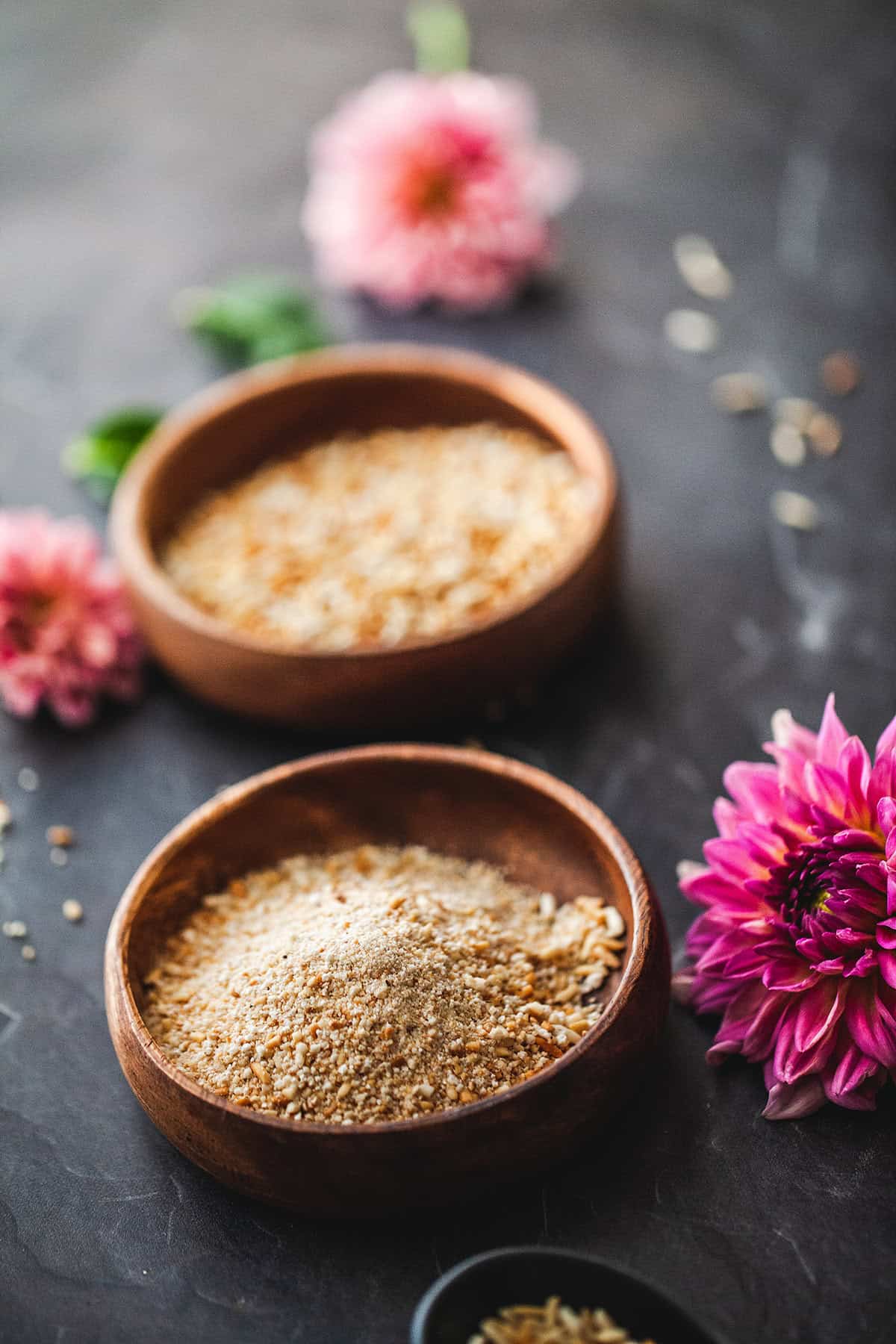 Toasted rice powder on a table.