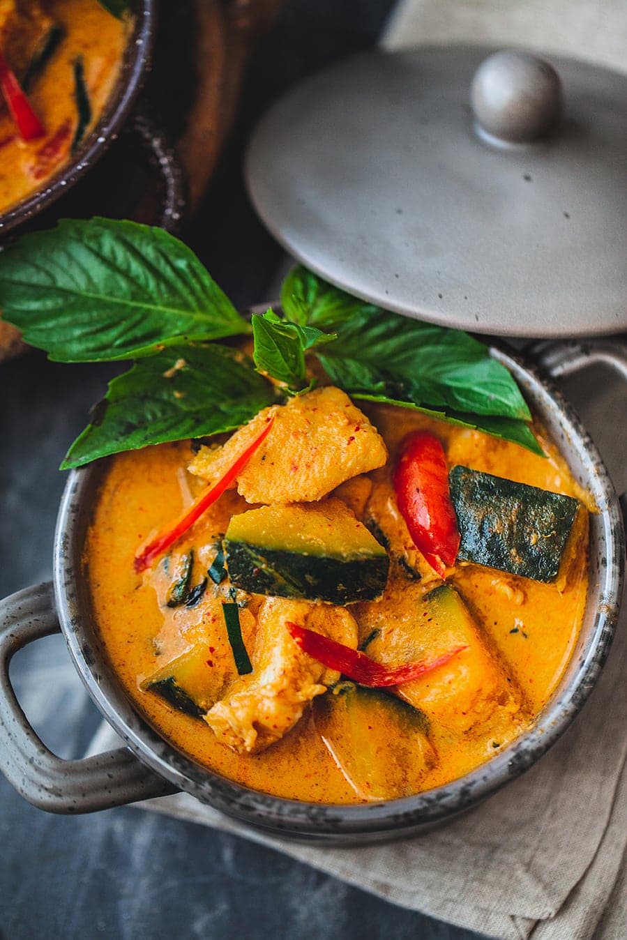 red curry with kabocha in a bowl