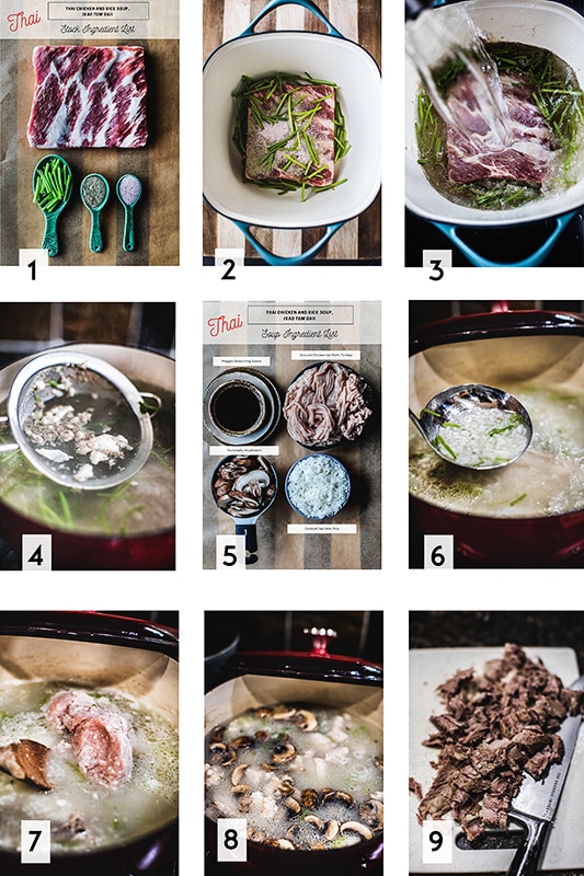 Thai Rice Soup Step by step pictures, step 1-9