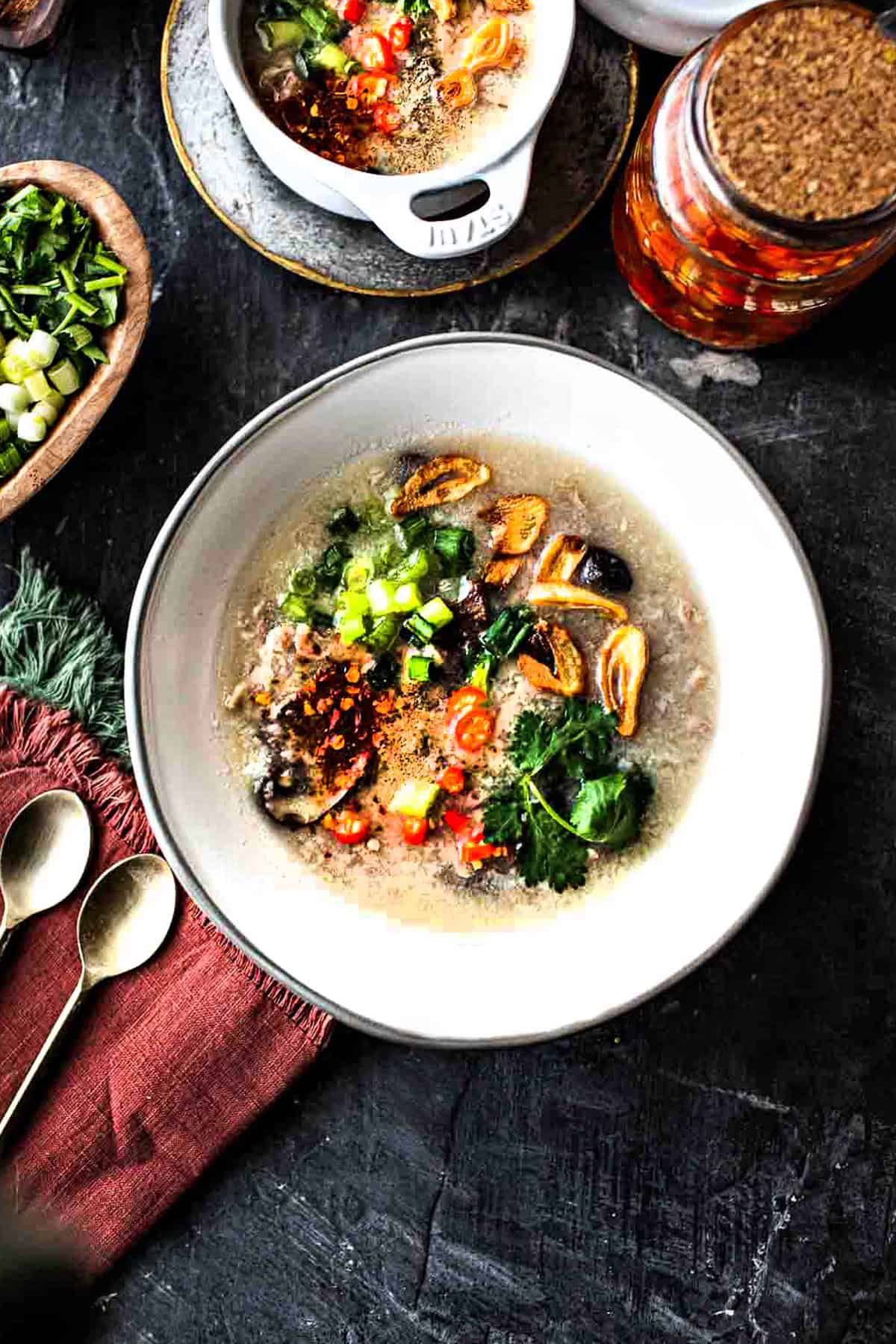 Thai Chicken and Rice Breakfast Soup (Khao Tom Gai)