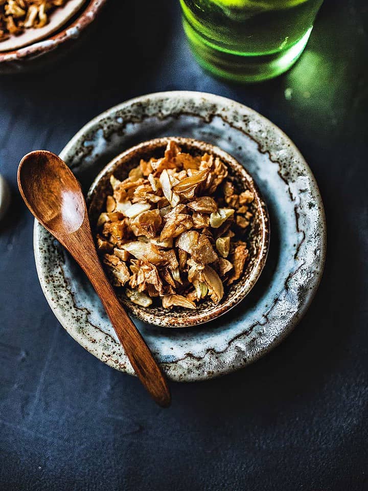 Thai Fried Garlic in a bowl.