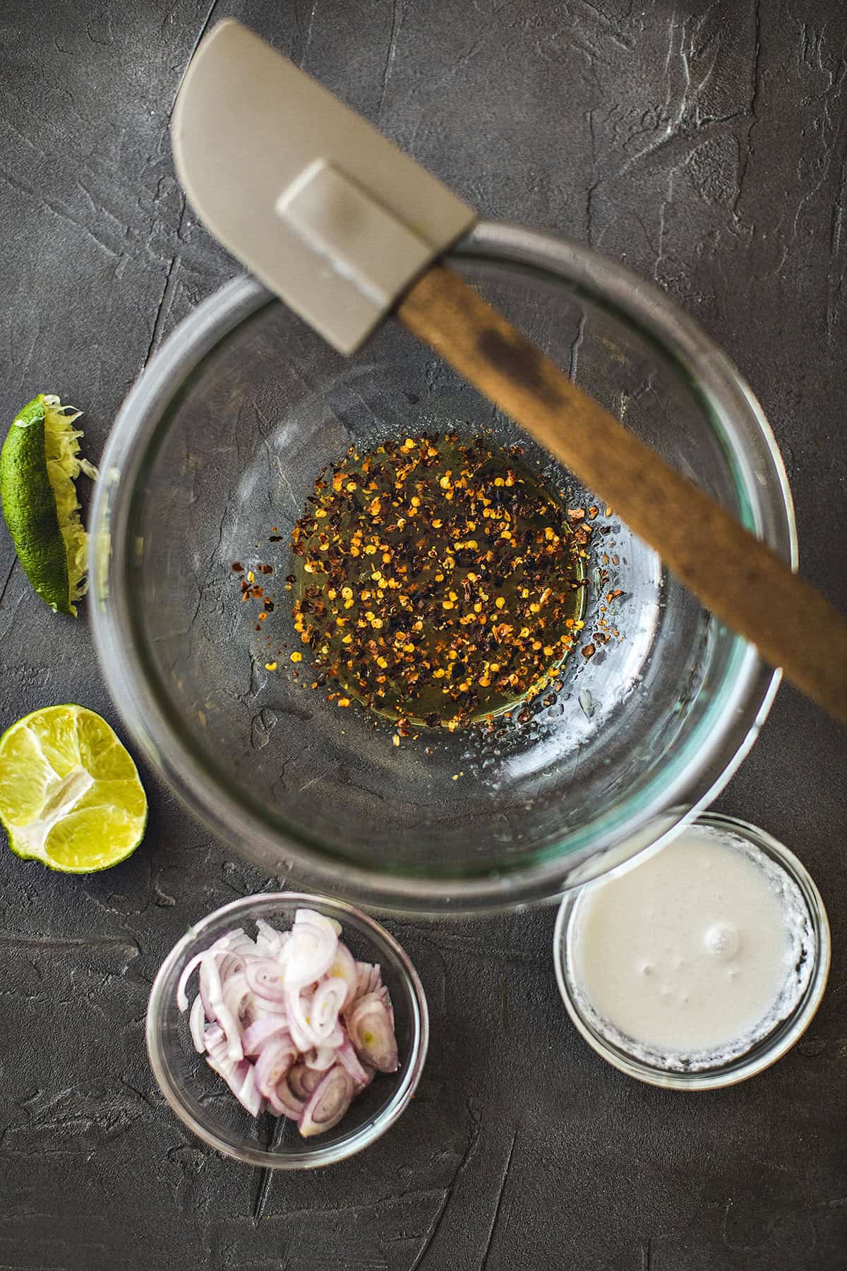 Pomelo salad sauce in a bowl. 