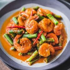 Pad Prik Khing red curry green beans with shrimp-image