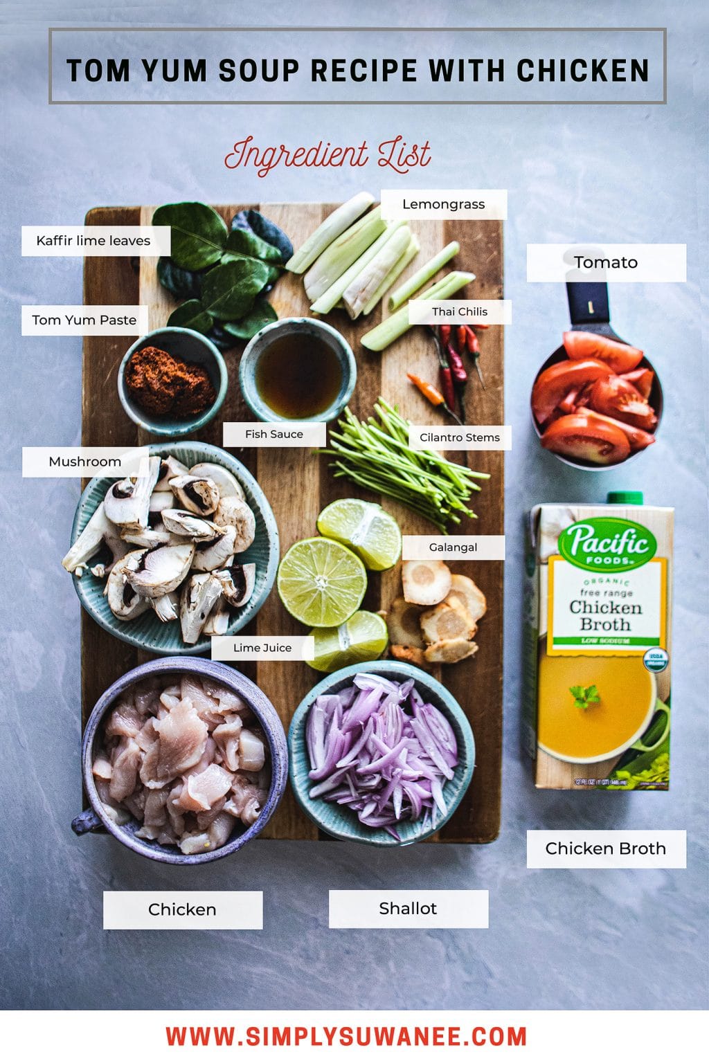 Easy Thai Tom Yum Soup With Chicken Simply Suwanee