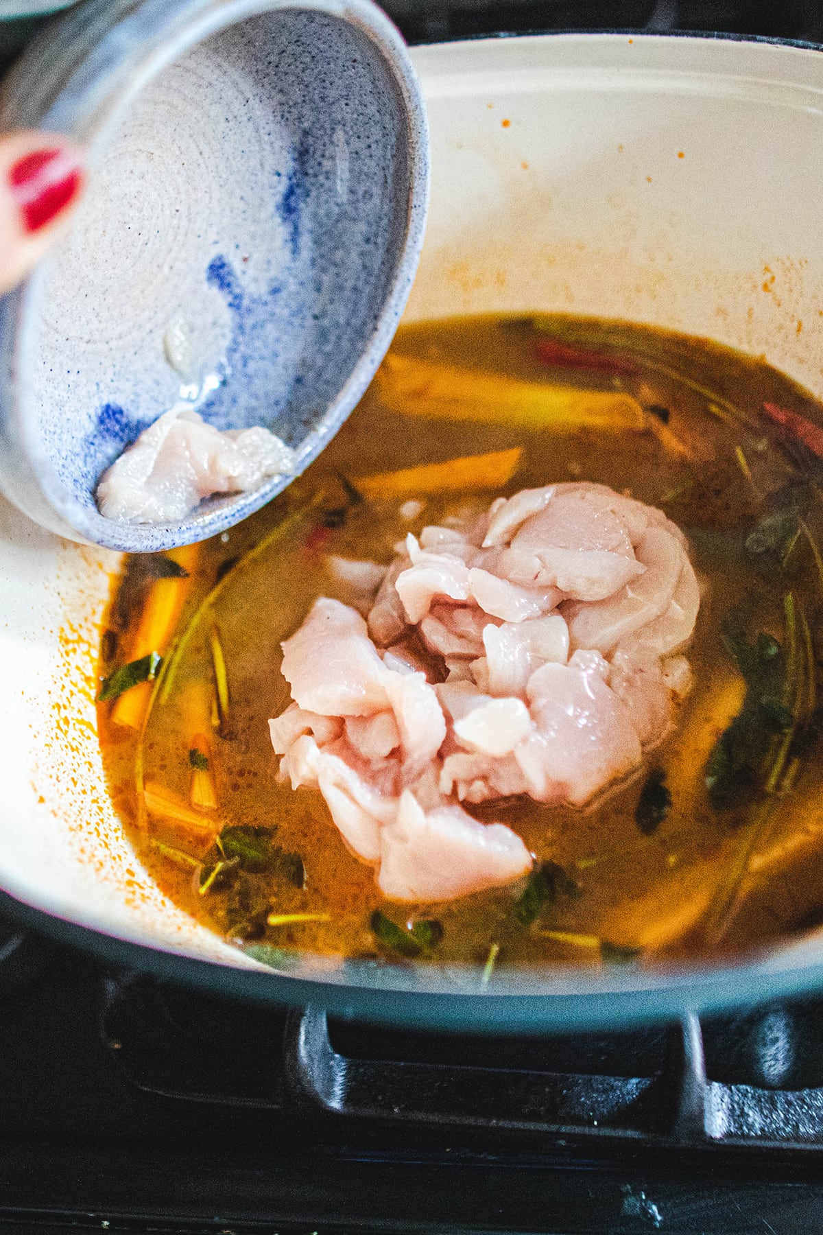 chicken for added to tom yum broth 