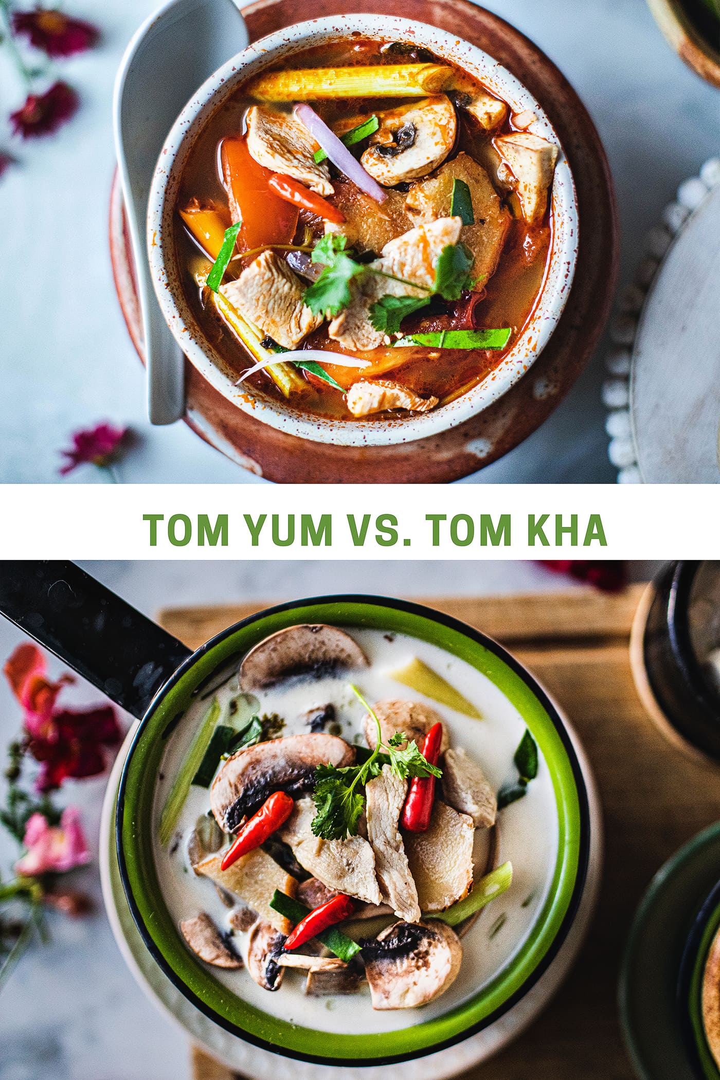 Tom Yum gai vs Tom Kha gai