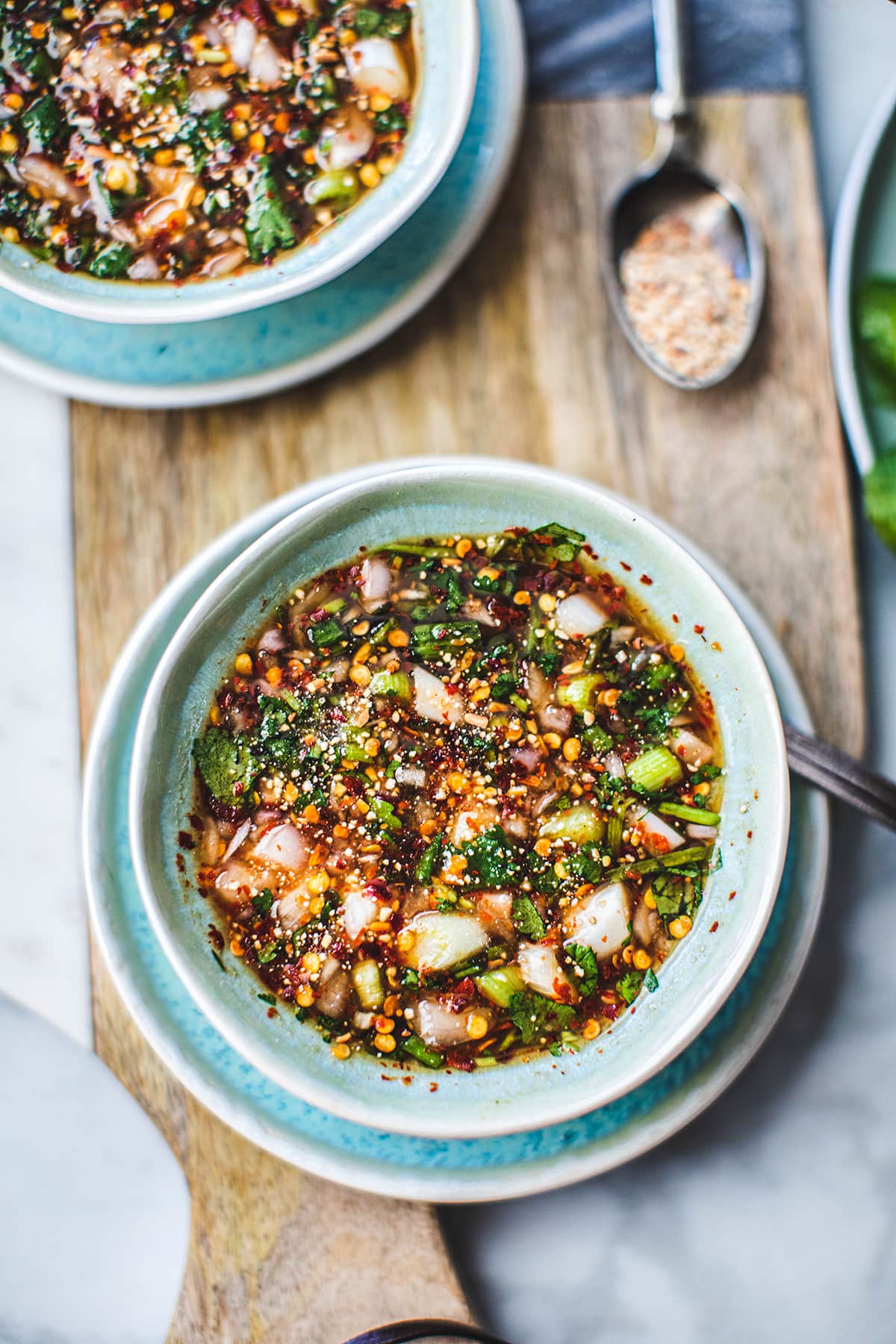 Nam Jim Jaeow sauce in a bowl.