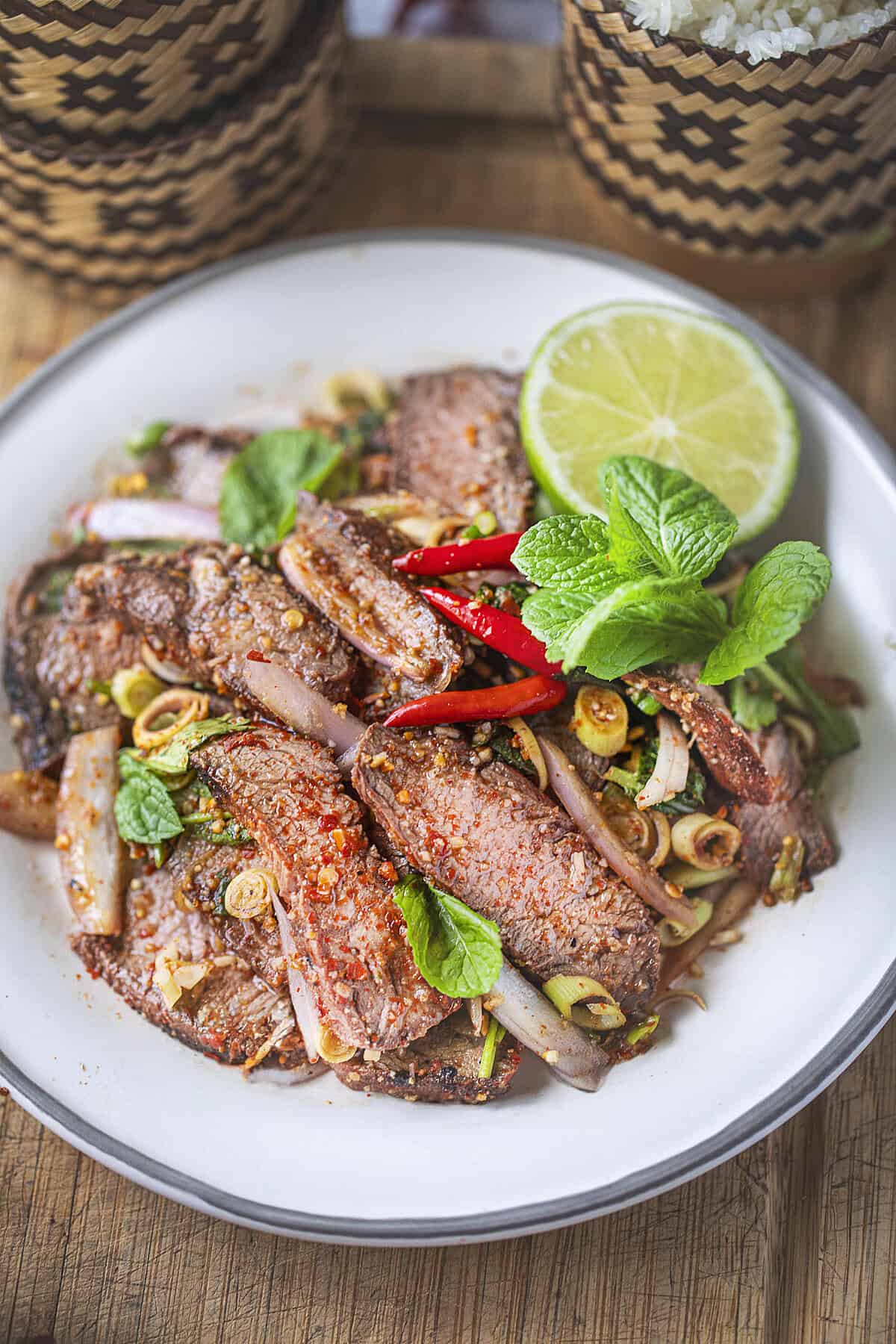 Nam Tok (Thai Beef Waterfall Salad)