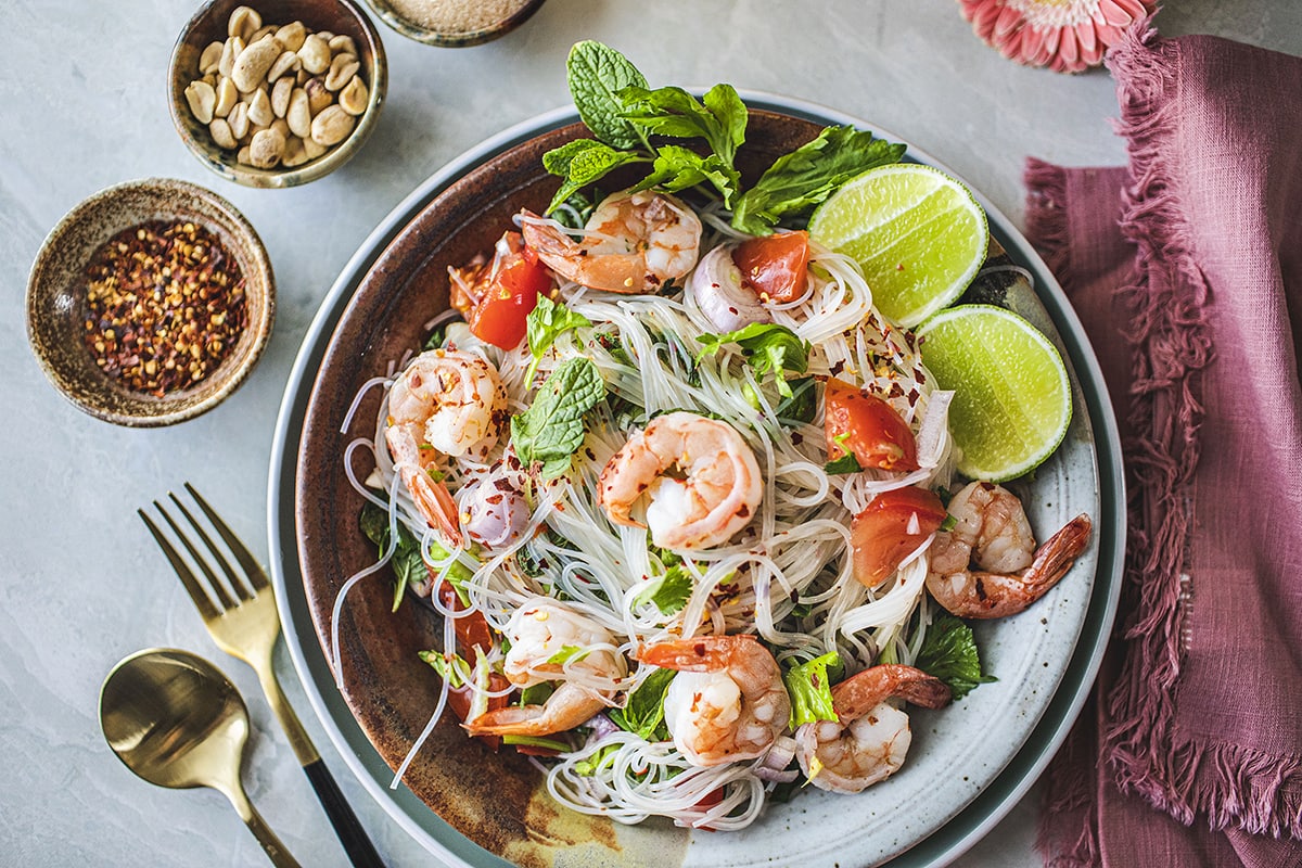 Thai Glass Noodle Salad with Shrimp (Yum Woon Sen)