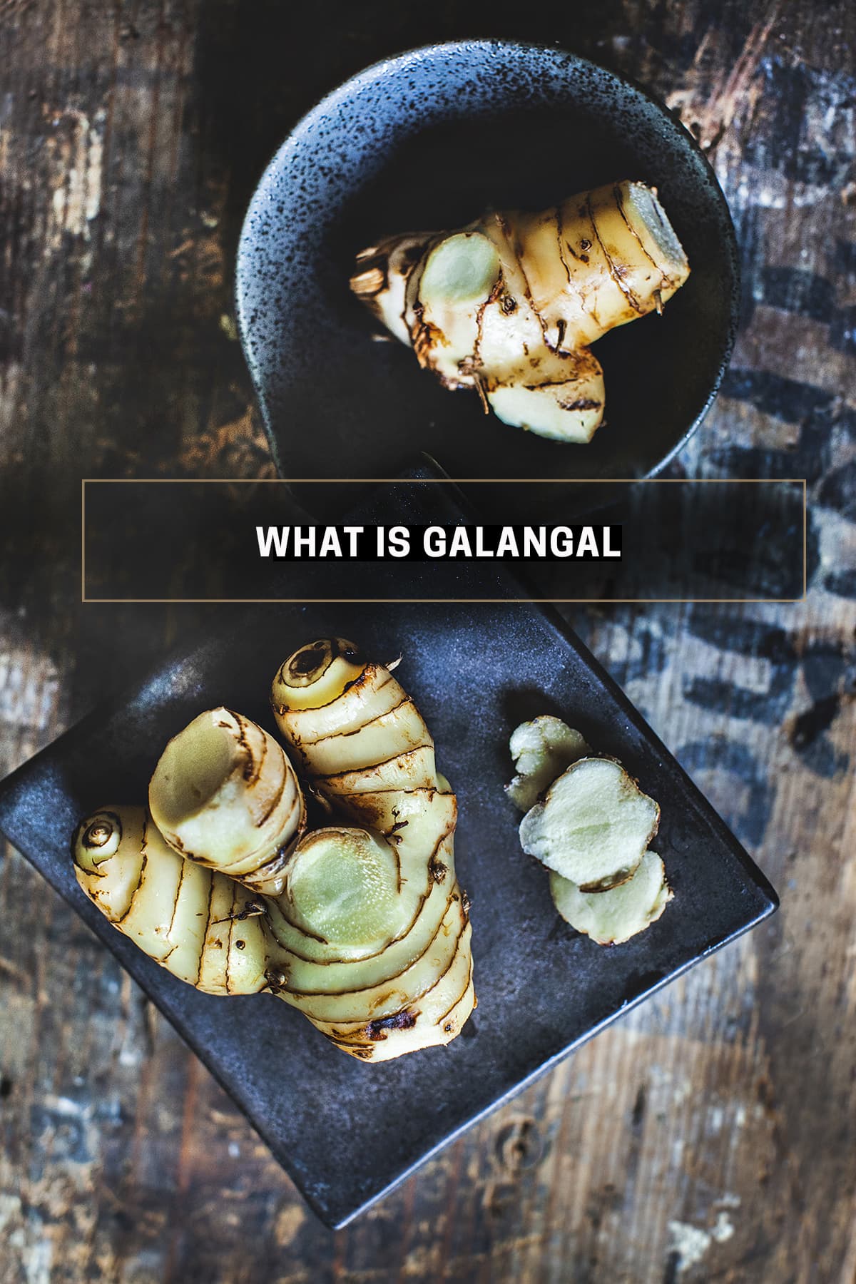 galangal in square and round bowl