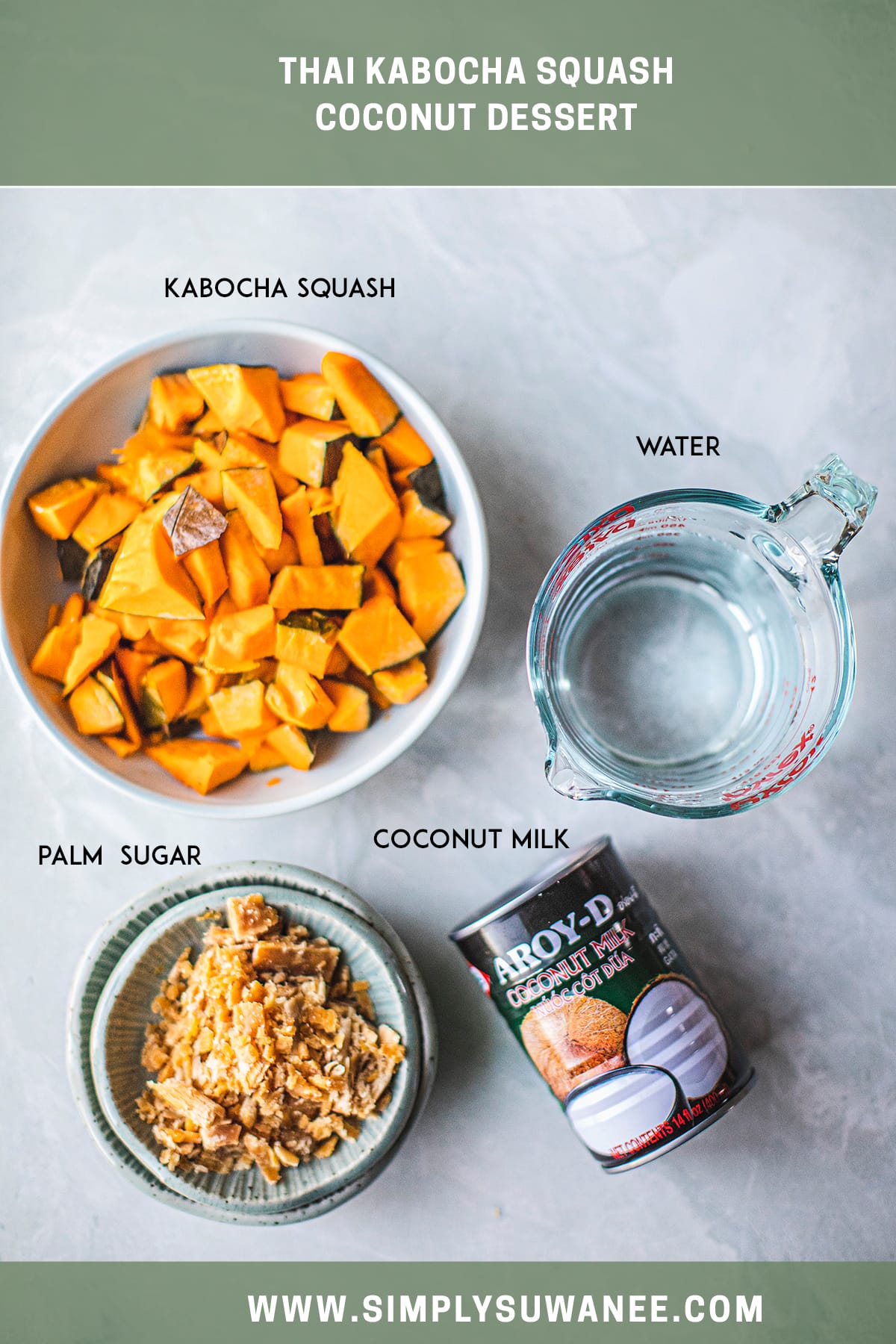 Ingredients for kabocha dessert