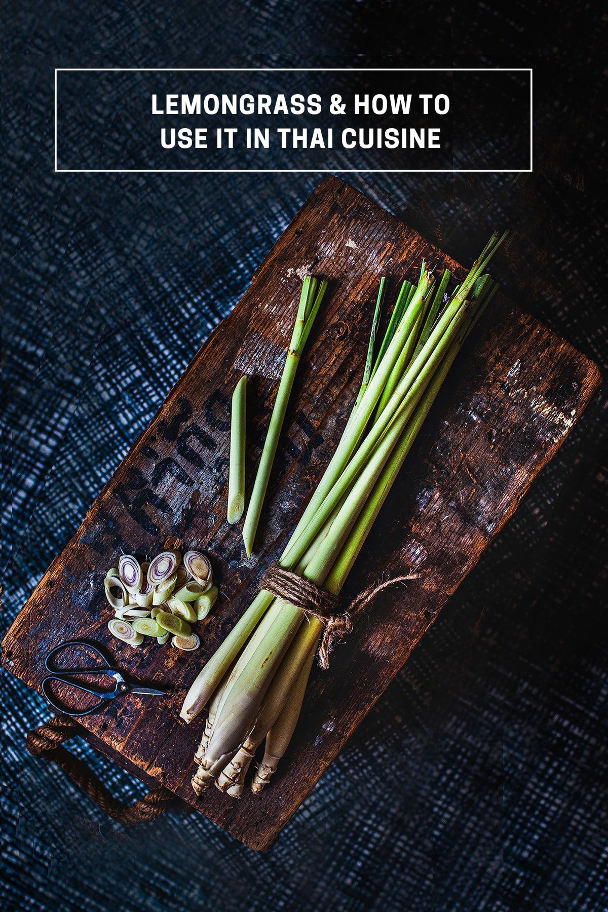 lemongrass stalks on wooden box