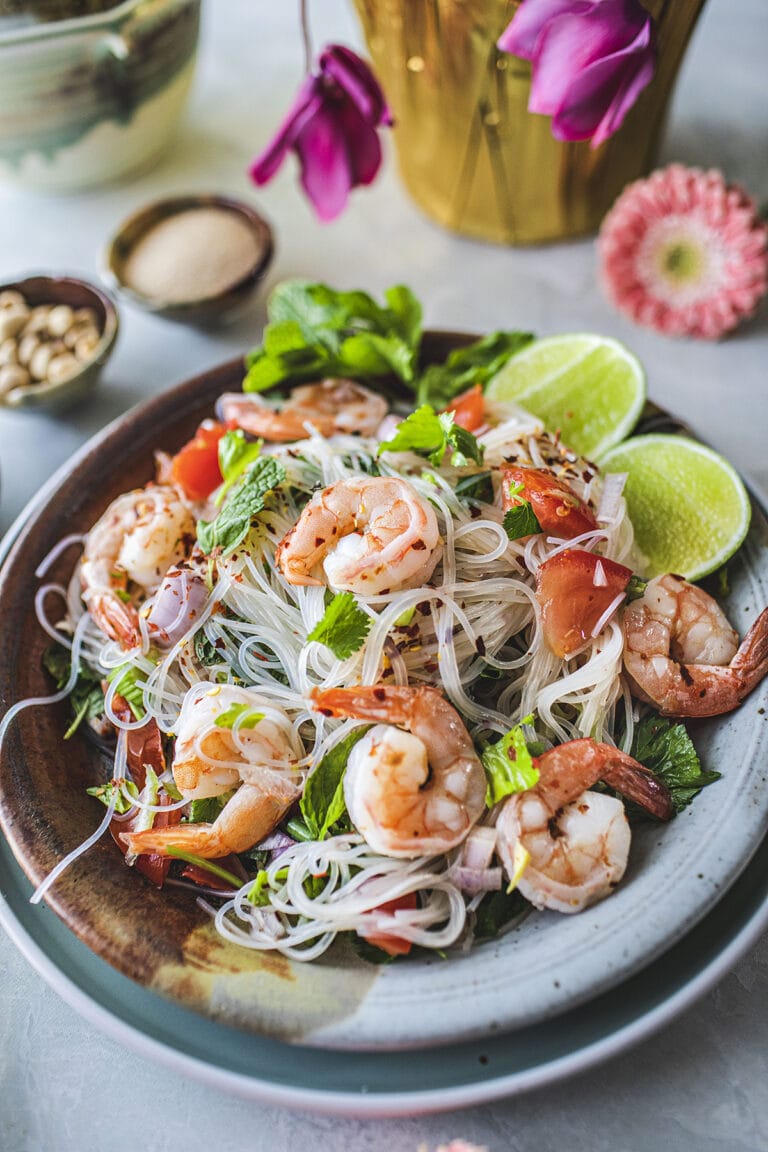 Thai Glass Noodle Salad with Shrimp (ยำวุ้นเส้น) Simply Suwanee