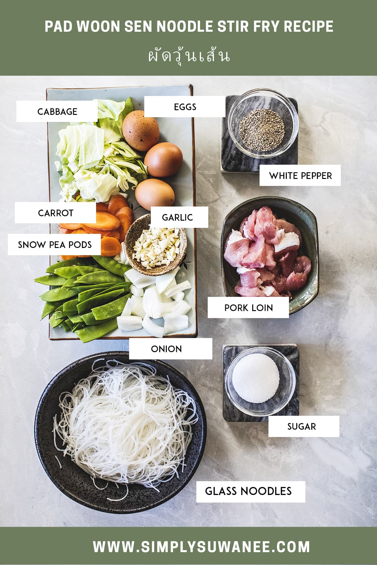 Pad Woon Sen Ingredients 