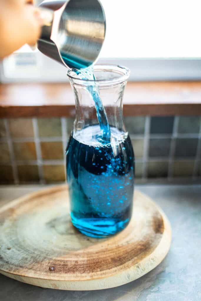 blue tea in a vase.