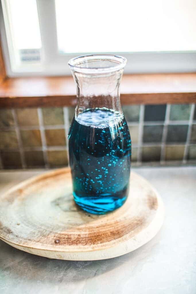 blue tea in a vase