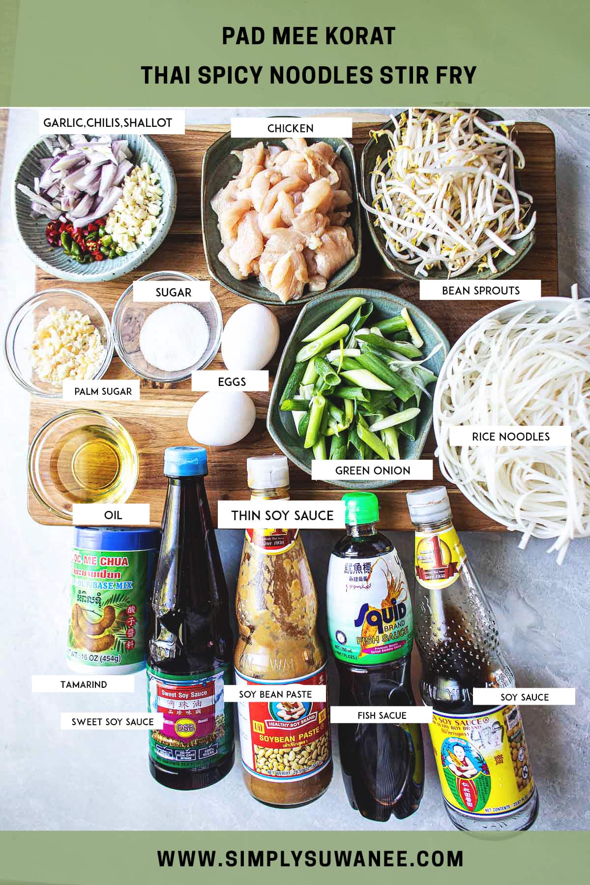 ingredients for pad mee korat