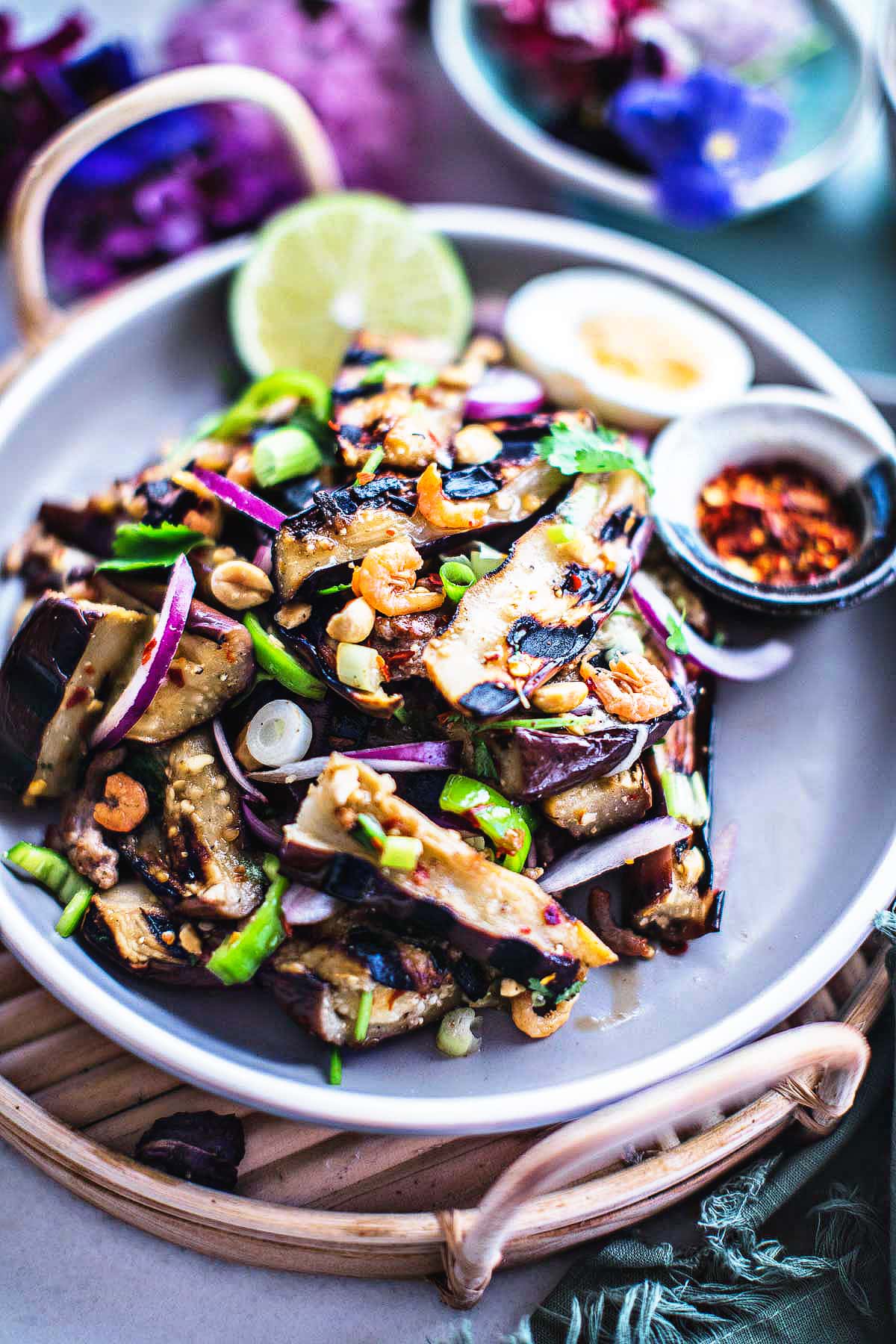 eggplant salad with ground pork