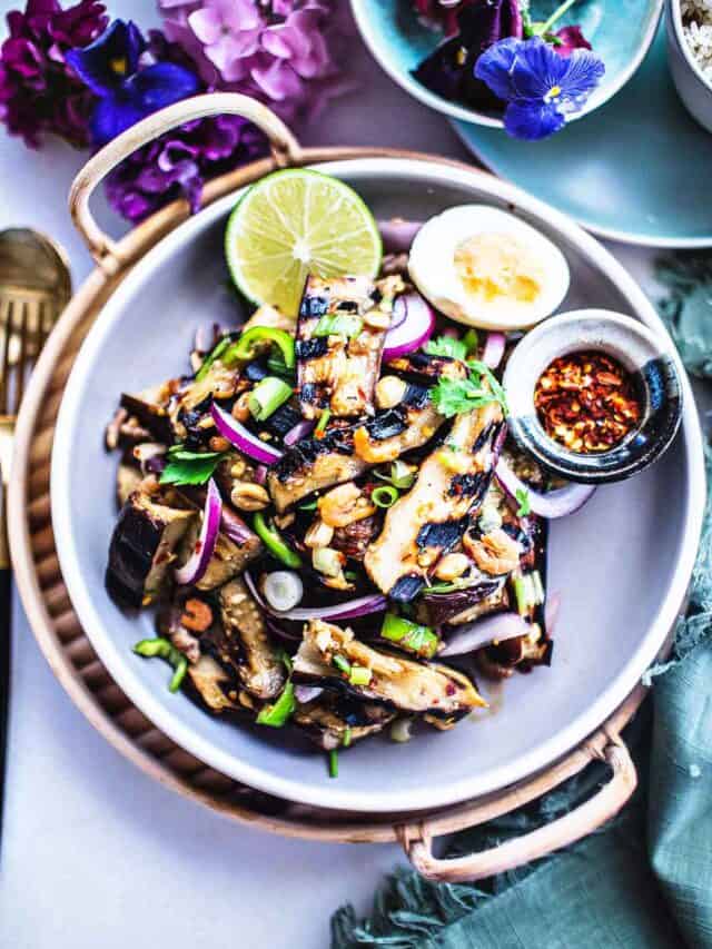 Thai Grilled Eggplants Salad