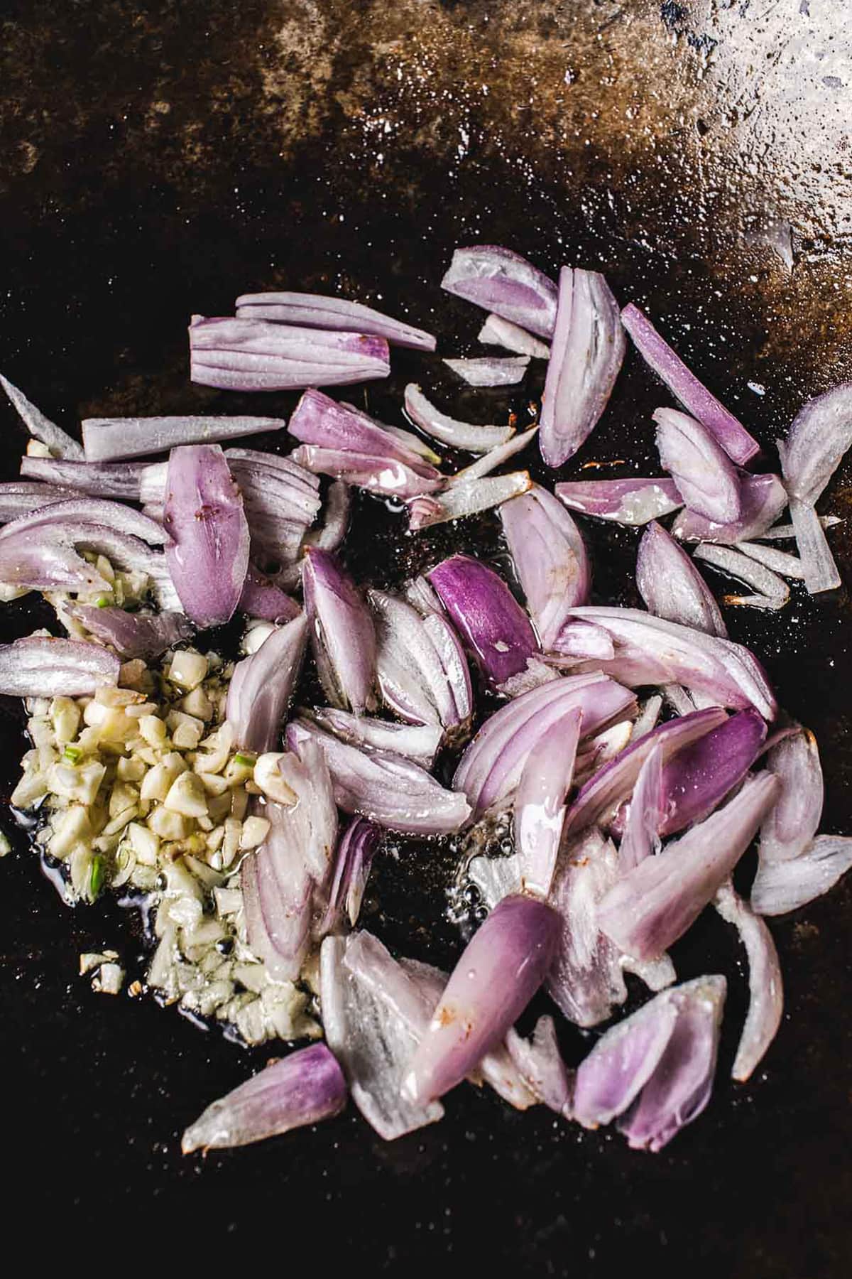 stir fried garlic and shallot