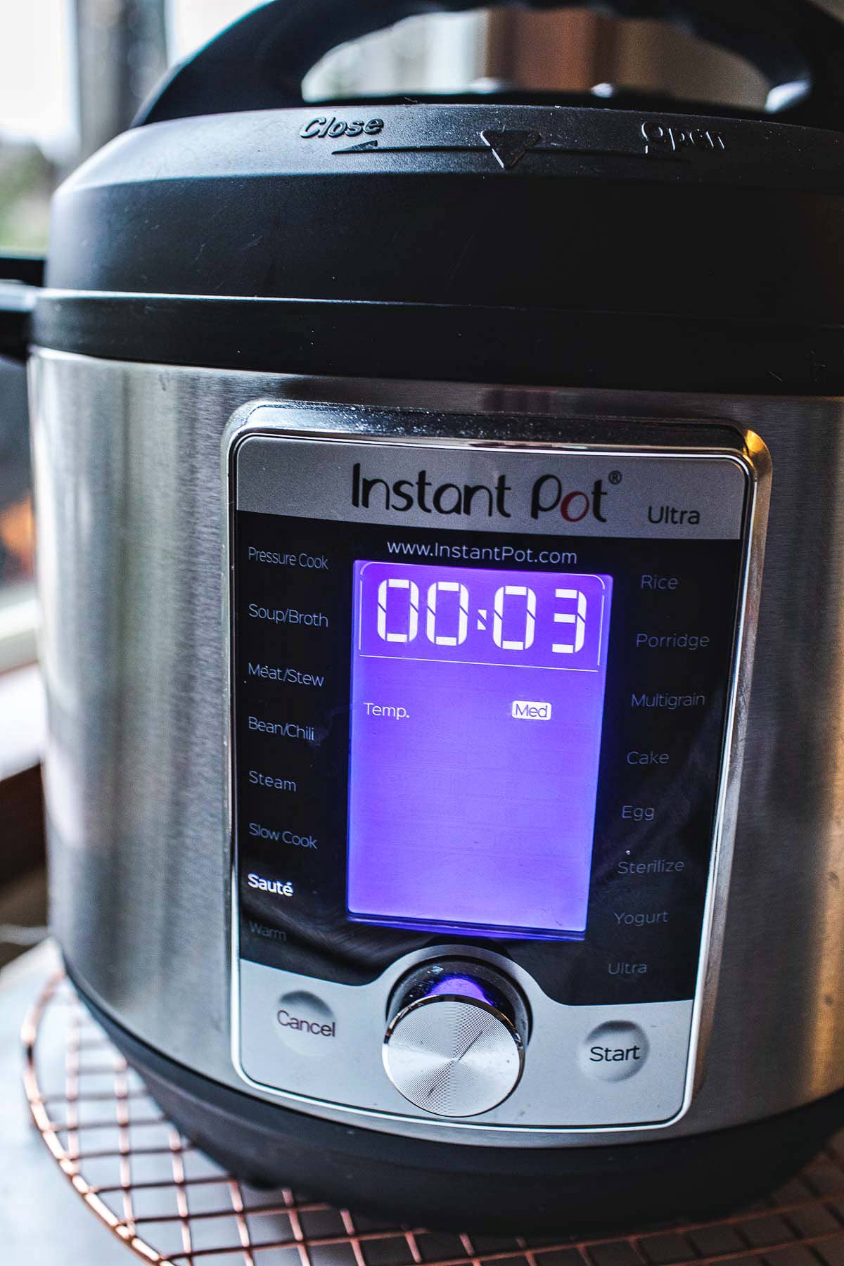 instant pot set to 3 minutes