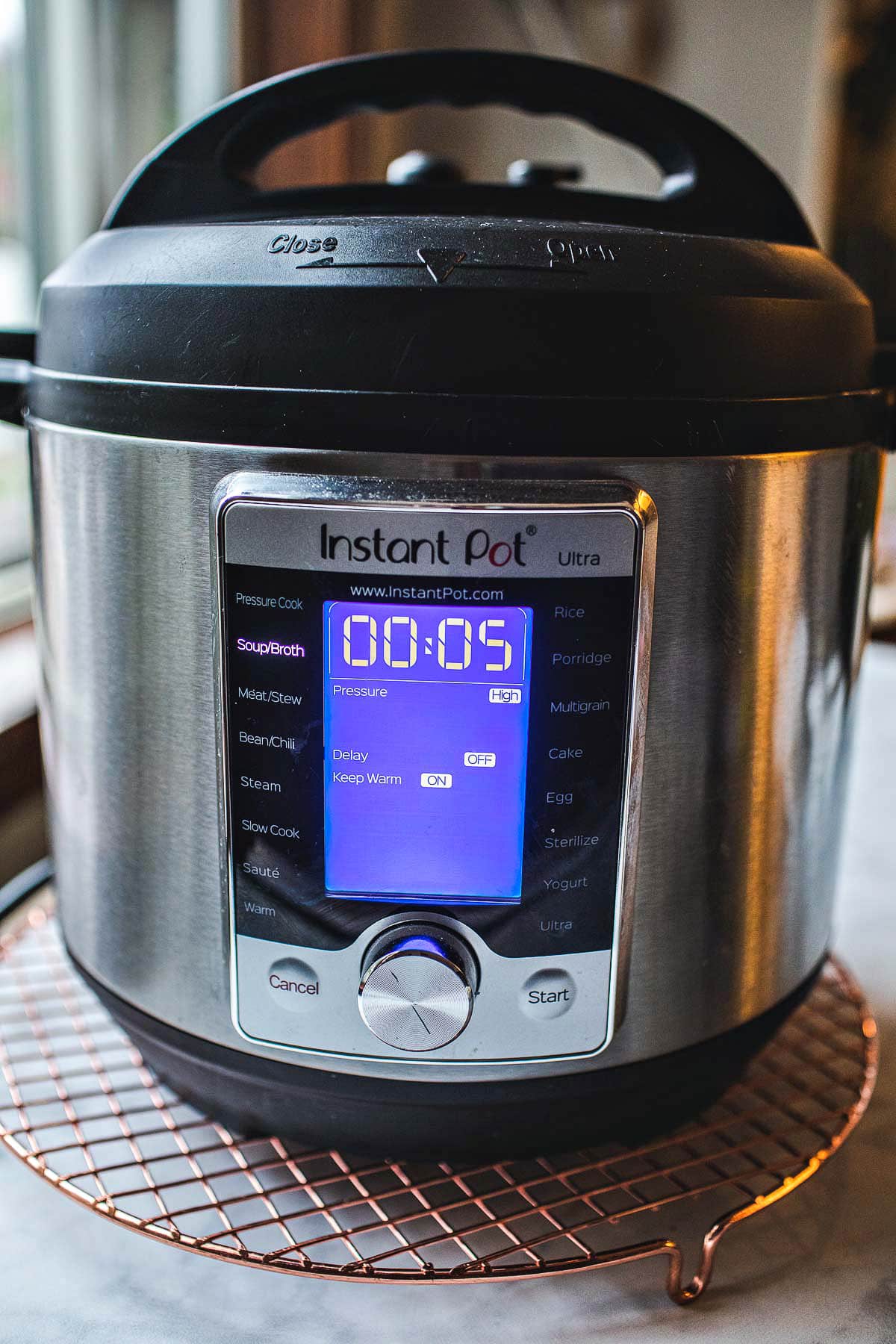 Instant pot set to 5 minutes