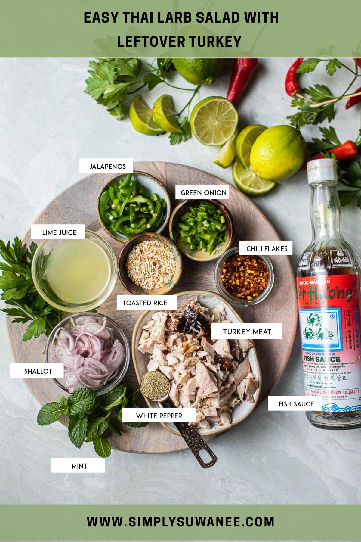 ingredients for larb turkey