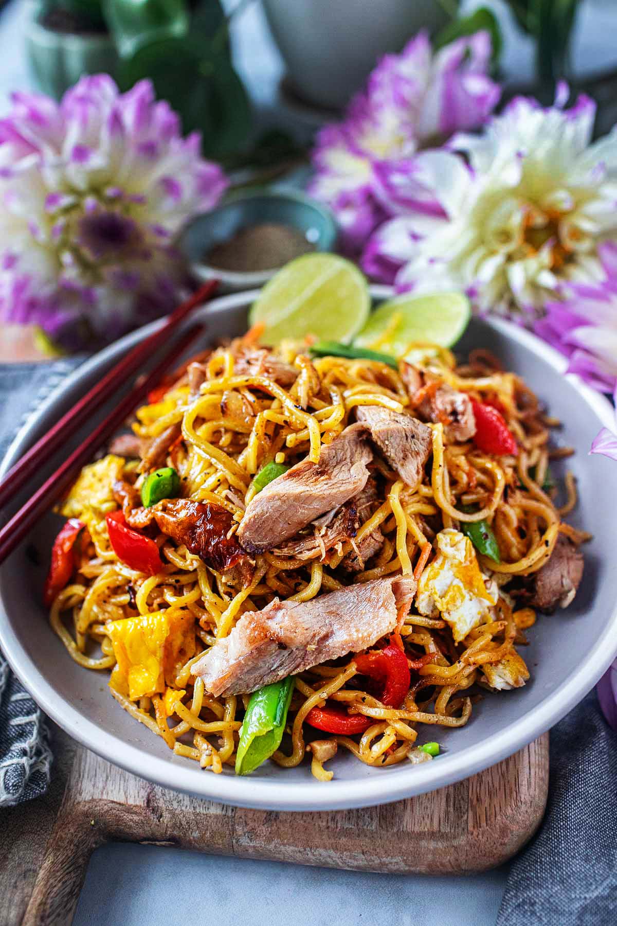 Yakisoba Noodles Stir Fry with Leftover Turkey - Simply Suwanee