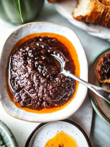 Thai Roasted chili paste on a table.