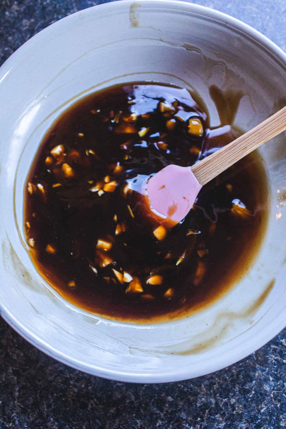 oyster sauce for wings in a bowl.