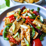 Thai spicy tofu on a plate