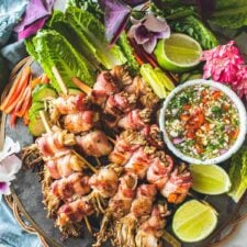 Bacon Wrapped Grilled Enoki Mushrooms (With Thai Chili Dipping Sauce)-image
