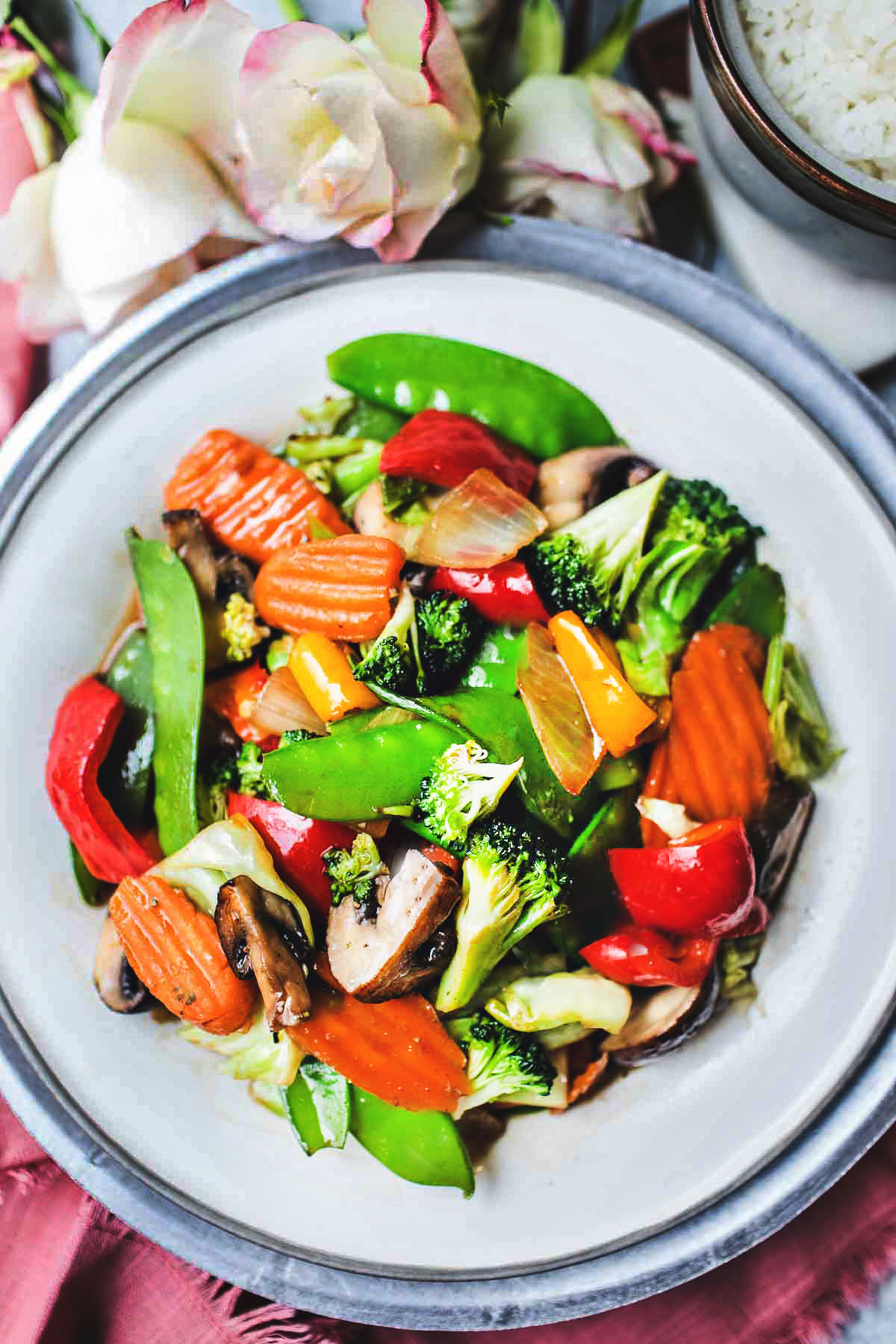 Pad Pak Roum Mit Thai Mixed Vegetable Stir Fry