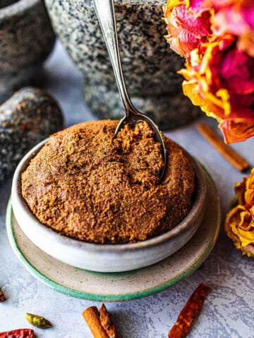 Massaman curry paste in a bowl.