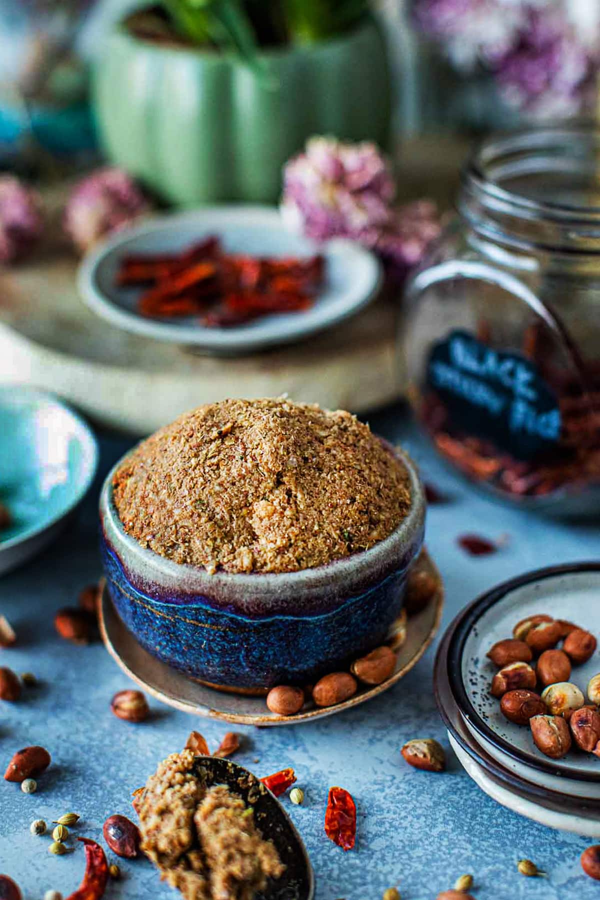 Panang curry paste in a small bowl.