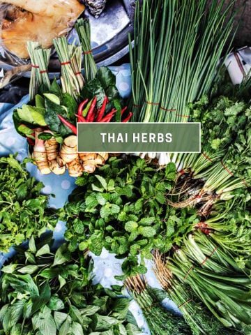 Thai herbs on a table