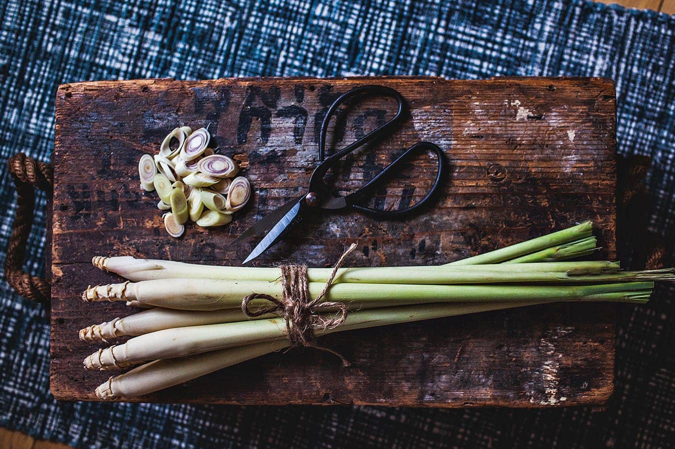 Lemongrass on a tray.