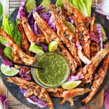 Thai grilled garlic shrimp (with shells on)-image