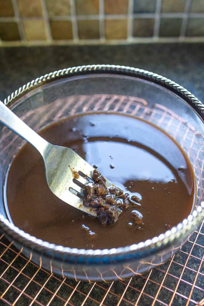 Tamarind paste in a bowl. 