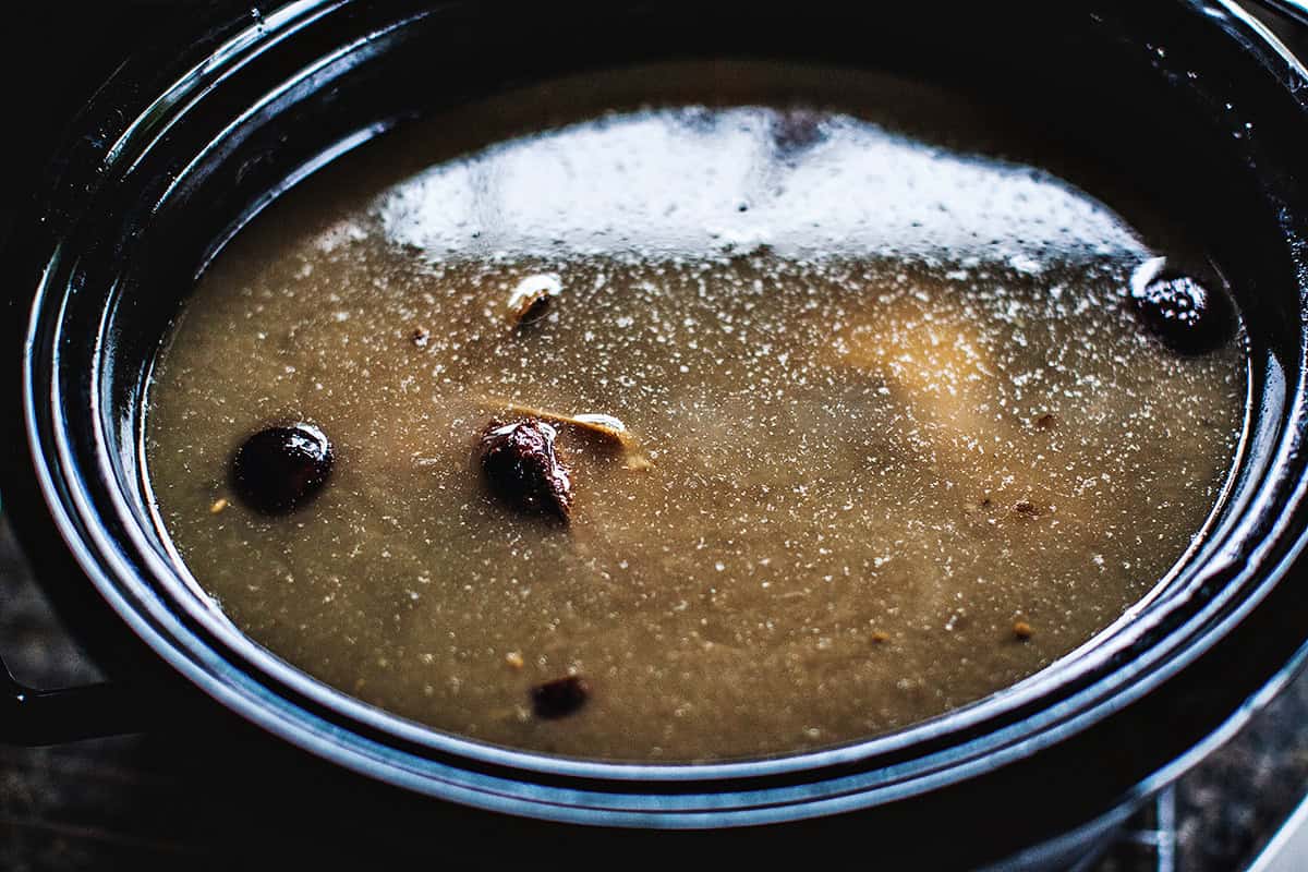 bone broth in a croc pot. 