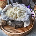 Thai sticky rice instant pot on the table.