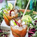 Spicy tamarind cocktail with Smirnoff Vodka on a table.