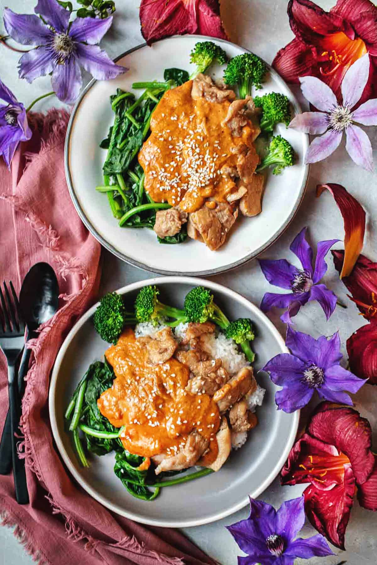 Thai Swimming Rama Chicken With Peanut Sauce And Spinach Simply Suwanee thai-swimming-rama-chicken-with-peanut-sauce-and-spinach-simply-suwanee