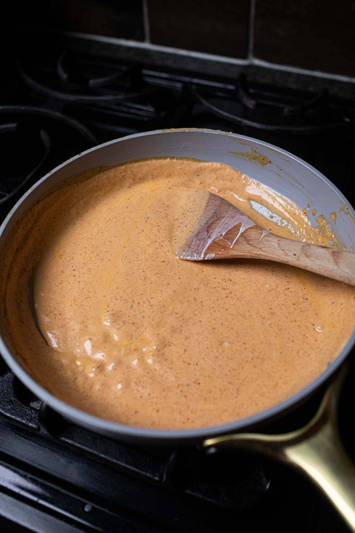 rama curry sauce in a skillet. 