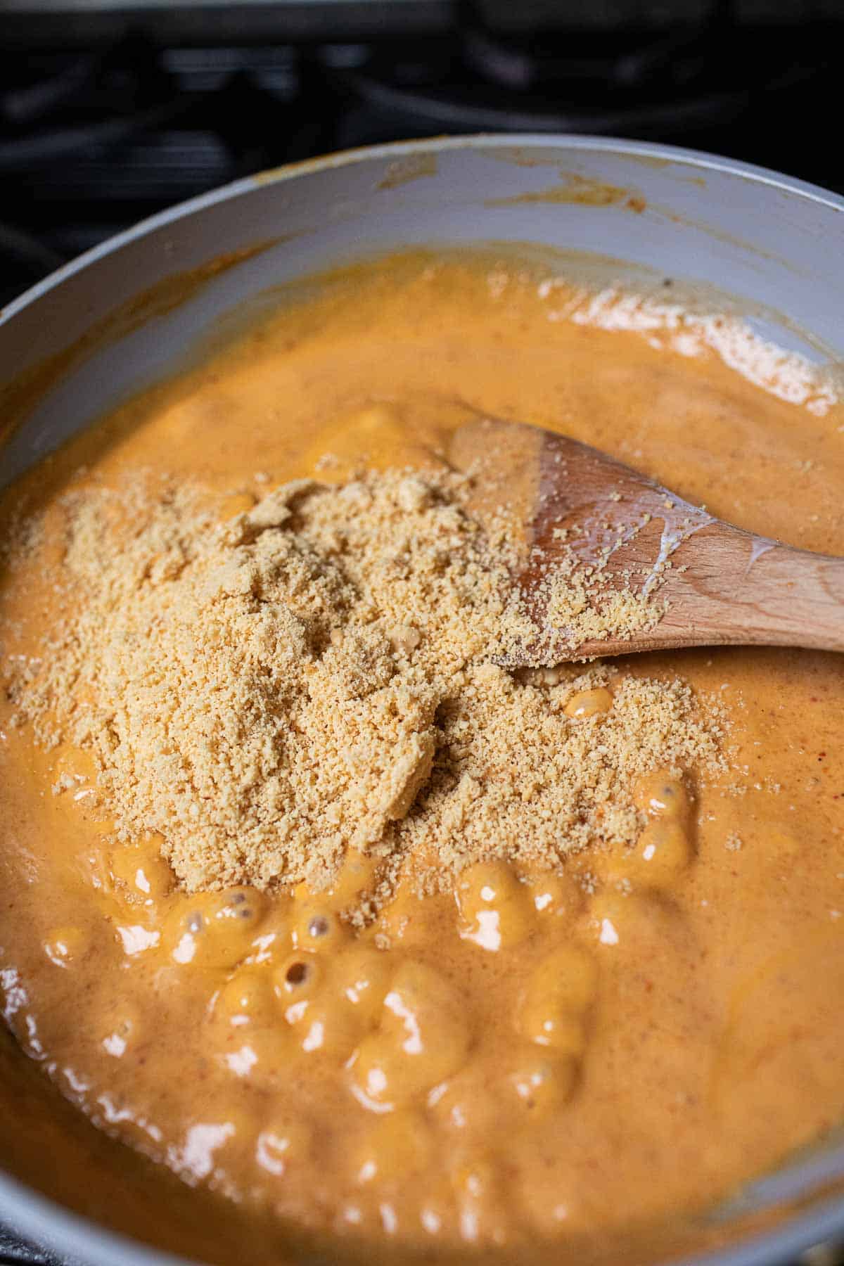 Rama curry sauce with crushed peanuts. 